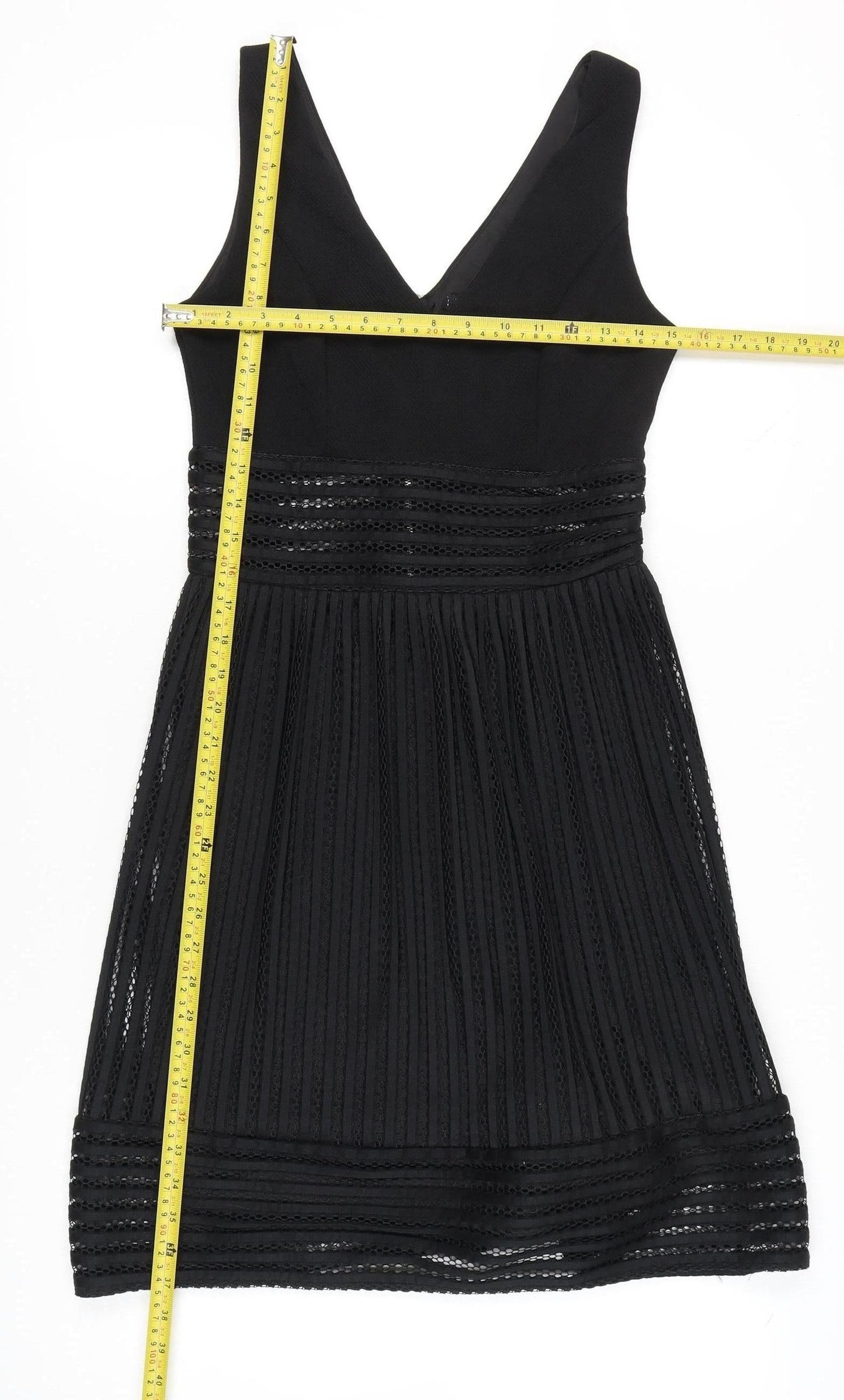 Boohoo Women’s Black Fit & Flare V-Neck Dress Size 10 Party Cocktail