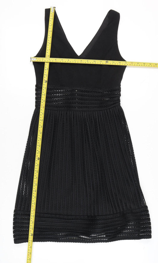 Boohoo Women’s Black Fit & Flare V-Neck Dress Size 10 Party Cocktail