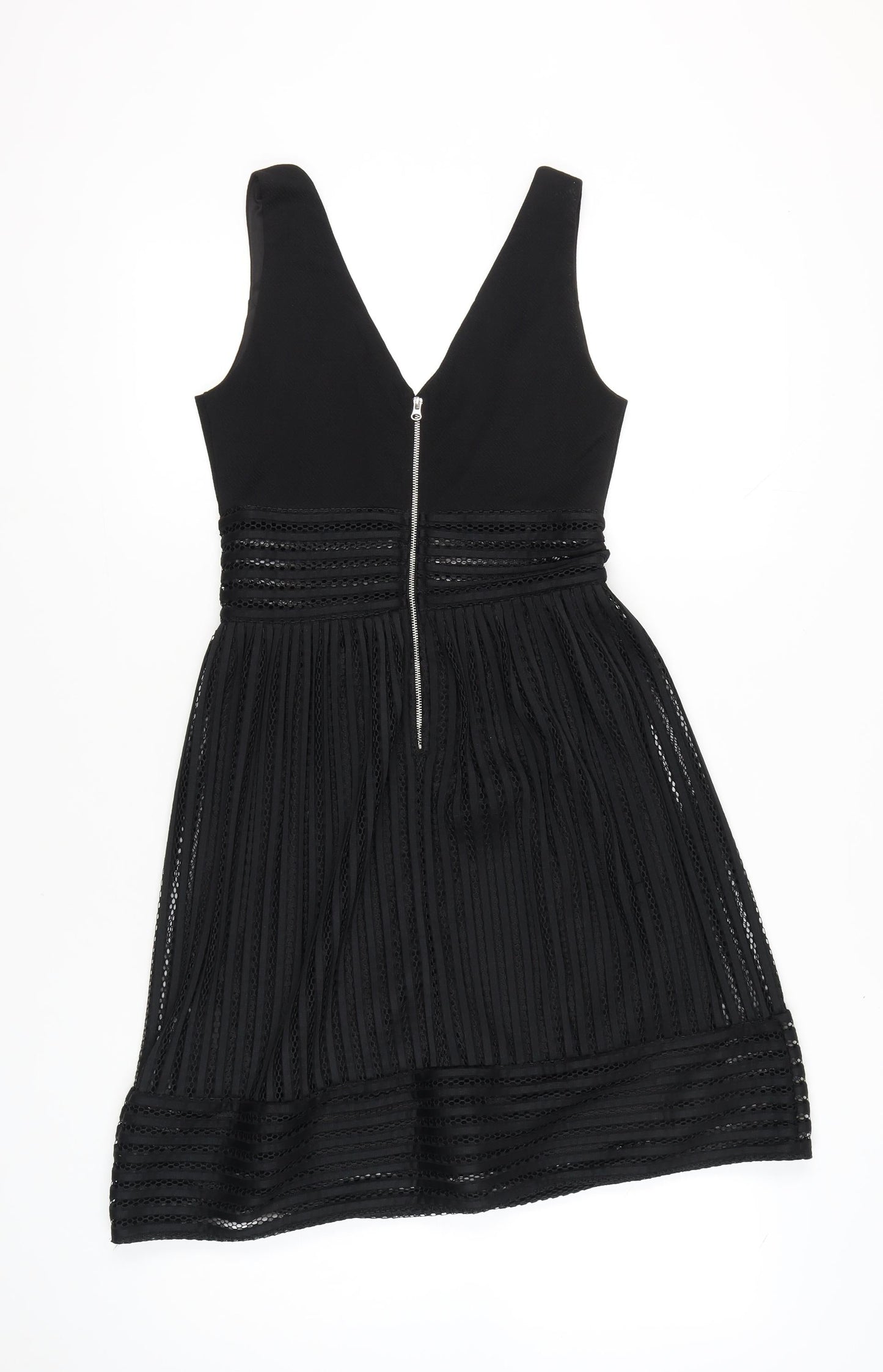 Boohoo Women’s Black Fit & Flare V-Neck Dress Size 10 Party Cocktail
