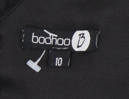 Boohoo Women’s Black Fit & Flare V-Neck Dress Size 10 Party Cocktail