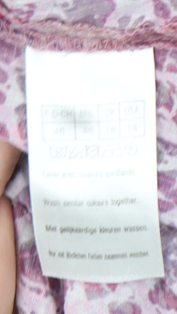 Damart Womens Multicoloured Floral Button-Up Shirt Size 18 3/4 Sleeve Tunic