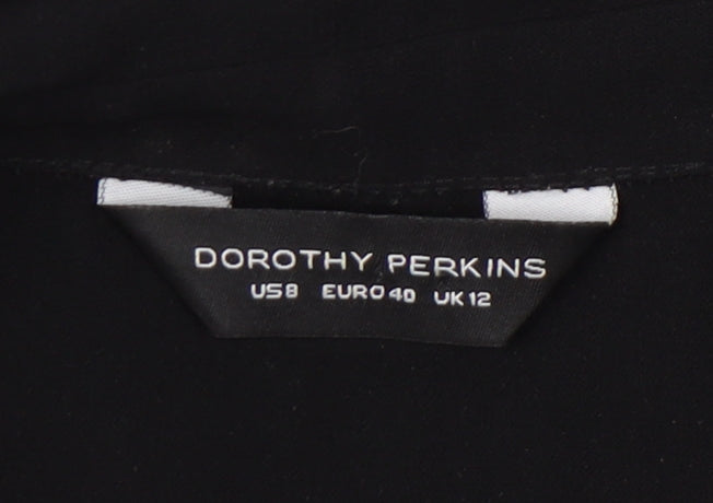 Dorothy Perkins Women’s Black Shirt Dress UK 12 3/4 Sleeve Workwear
