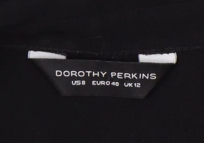 Dorothy Perkins Women’s Black Shirt Dress UK 12 3/4 Sleeve Workwear