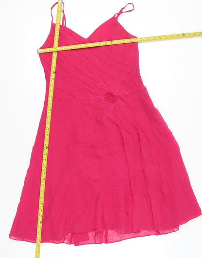 Coast Women’s Pink Silk A-Line Knee Length Dress Size 14