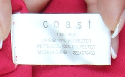 Coast Women’s Pink Silk A-Line Knee Length Dress Size 14