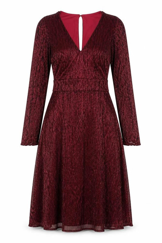 Debut Women’s Red Metallic Knee Length A-Line Dress Size 8