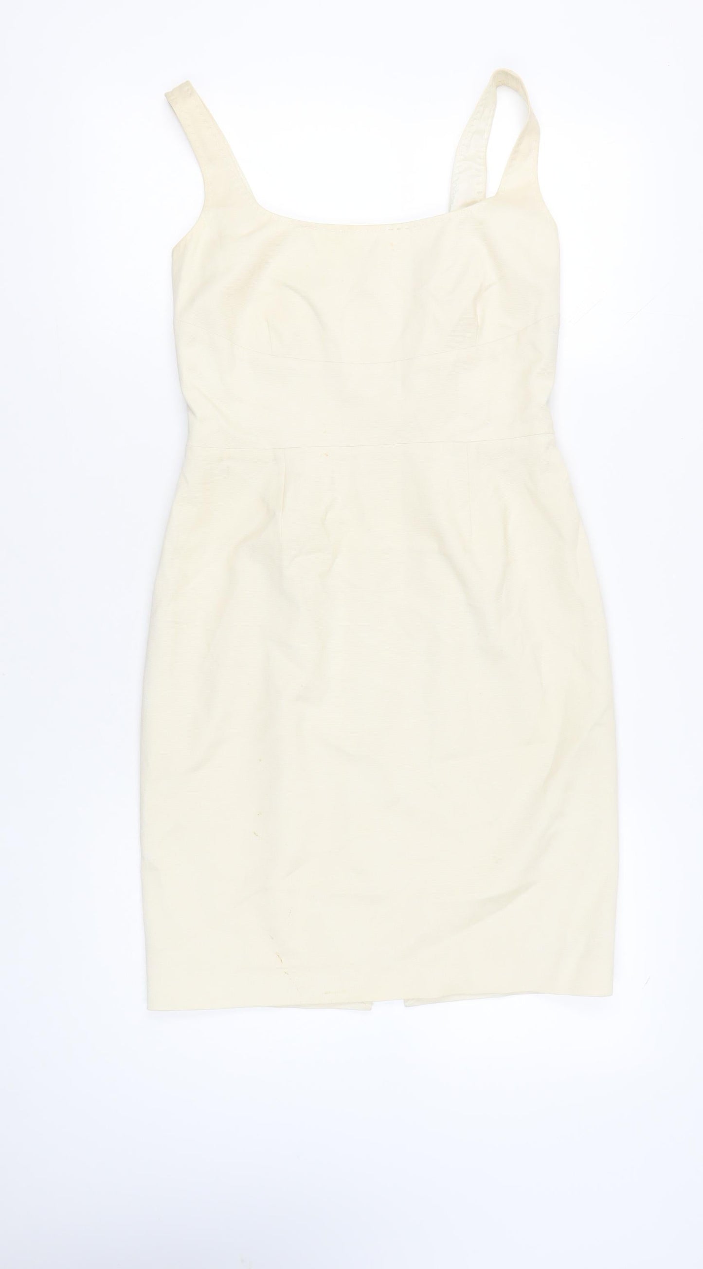 Coast Women Ivory Sheath Dress Size 12 Sleeveless Formal Wedding