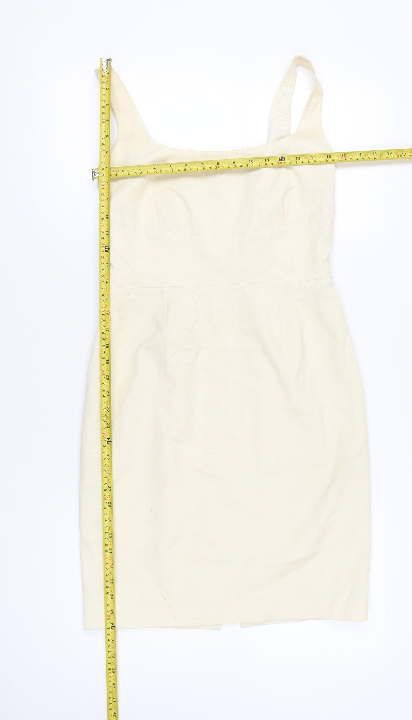 Coast Women Ivory Sheath Dress Size 12 Sleeveless Formal Wedding