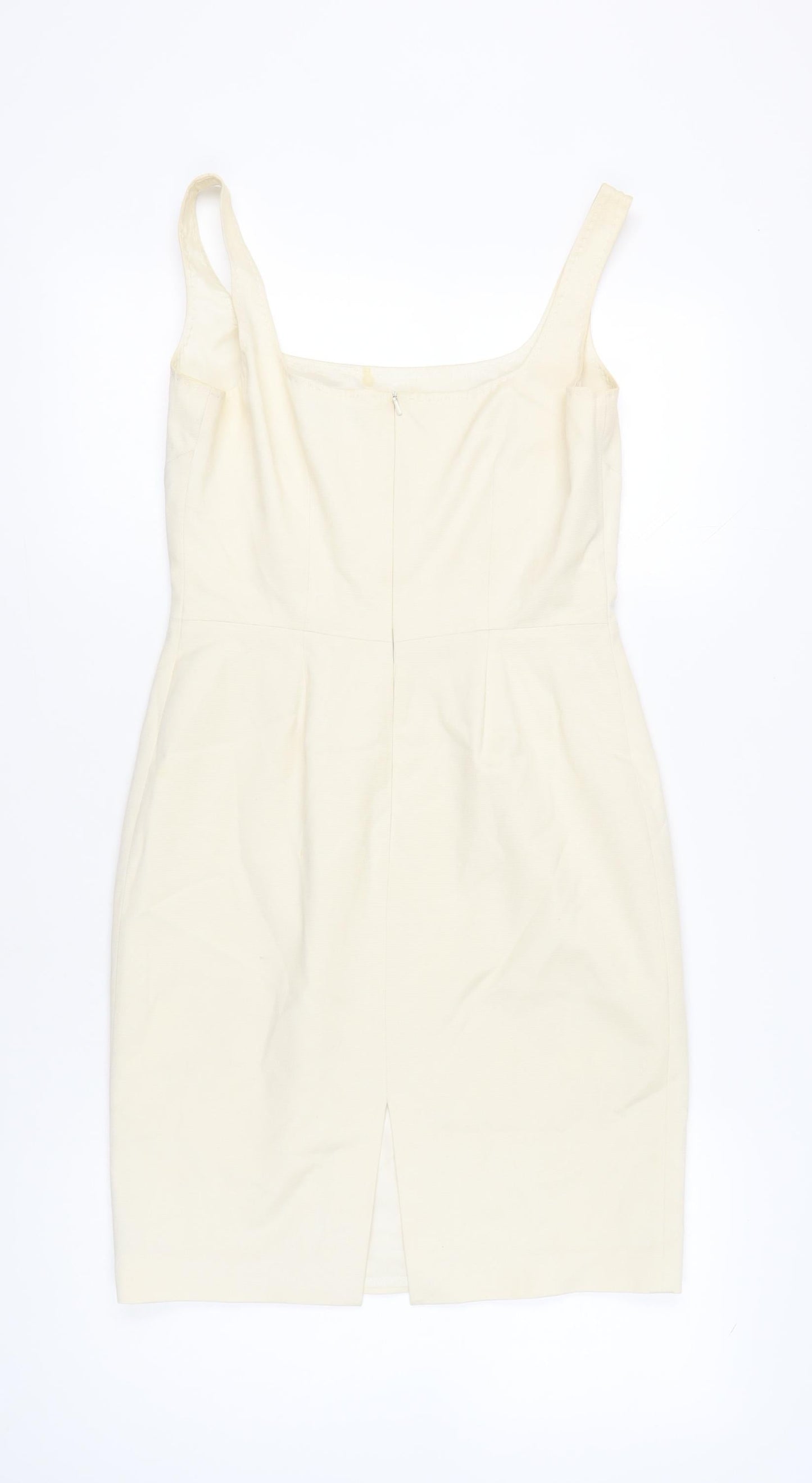 Coast Women Ivory Sheath Dress Size 12 Sleeveless Formal Wedding