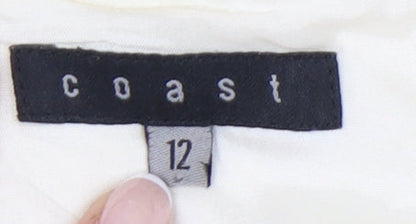 Coast Women Ivory Sheath Dress Size 12 Sleeveless Formal Wedding