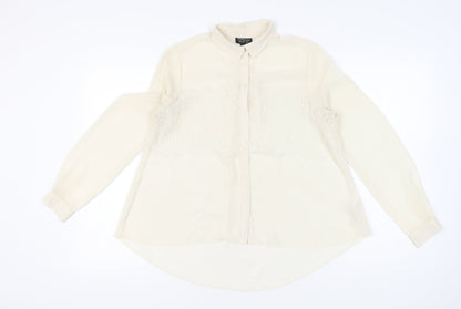 Womens UK Size 10 Topshop Ivory Basic Blouse