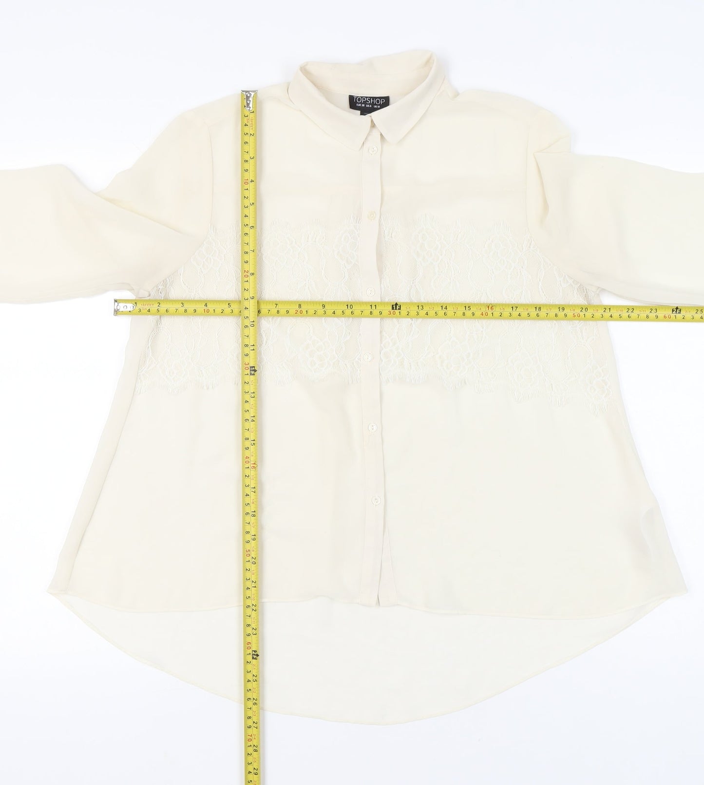 Womens UK Size 10 Topshop Ivory Basic Blouse