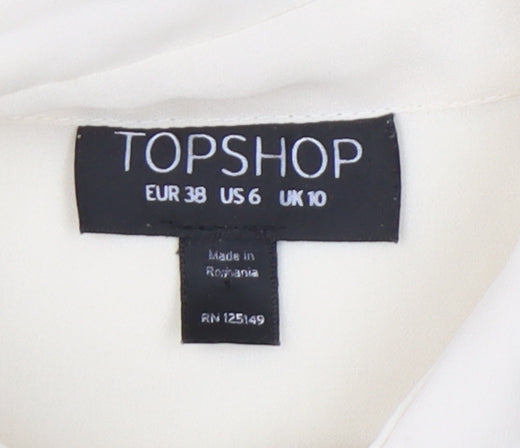 Womens UK Size 10 Topshop Ivory Basic Blouse