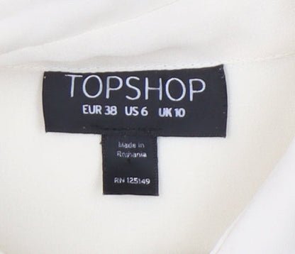 Womens UK Size 10 Topshop Ivory Basic Blouse