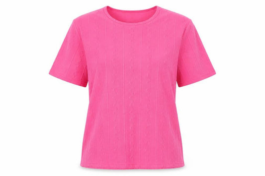 Womens UK Size L Bonmarché Pink Basic T-Shirt