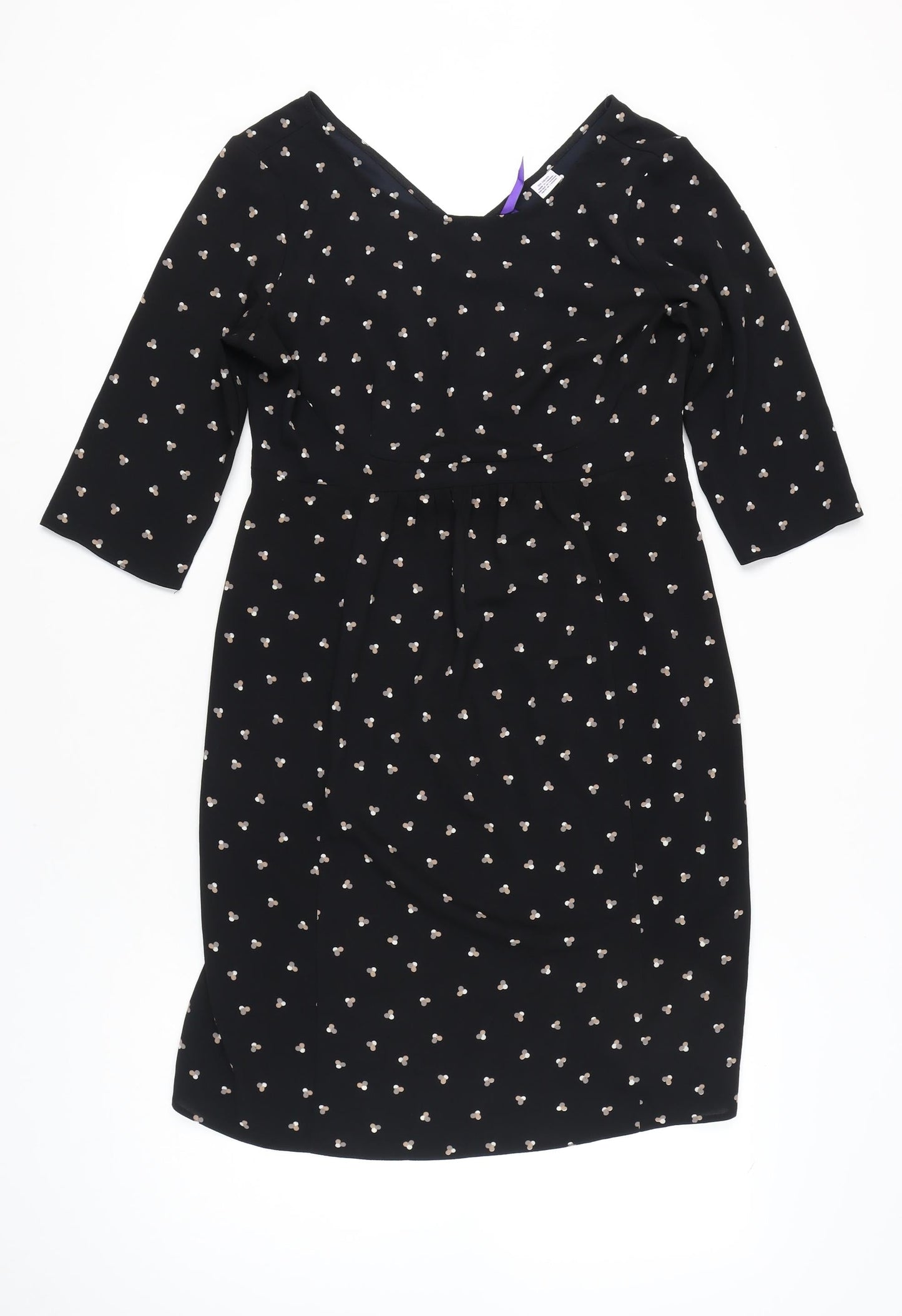 Séraphine Women Black Polka Dot Sheath Dress UK 10
