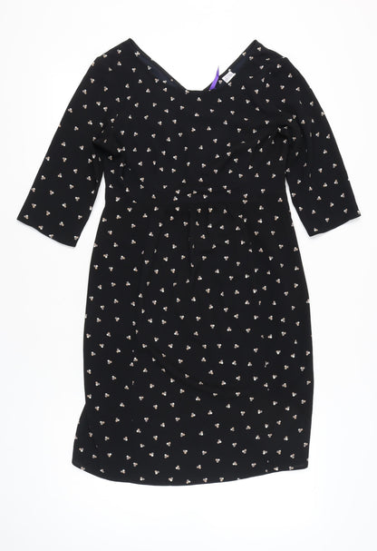 Séraphine Women Black Polka Dot Sheath Dress UK 10