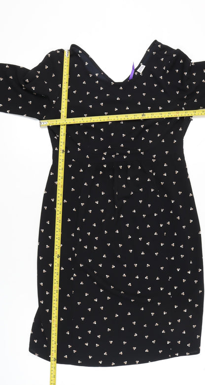 Séraphine Women Black Polka Dot Sheath Dress UK 10