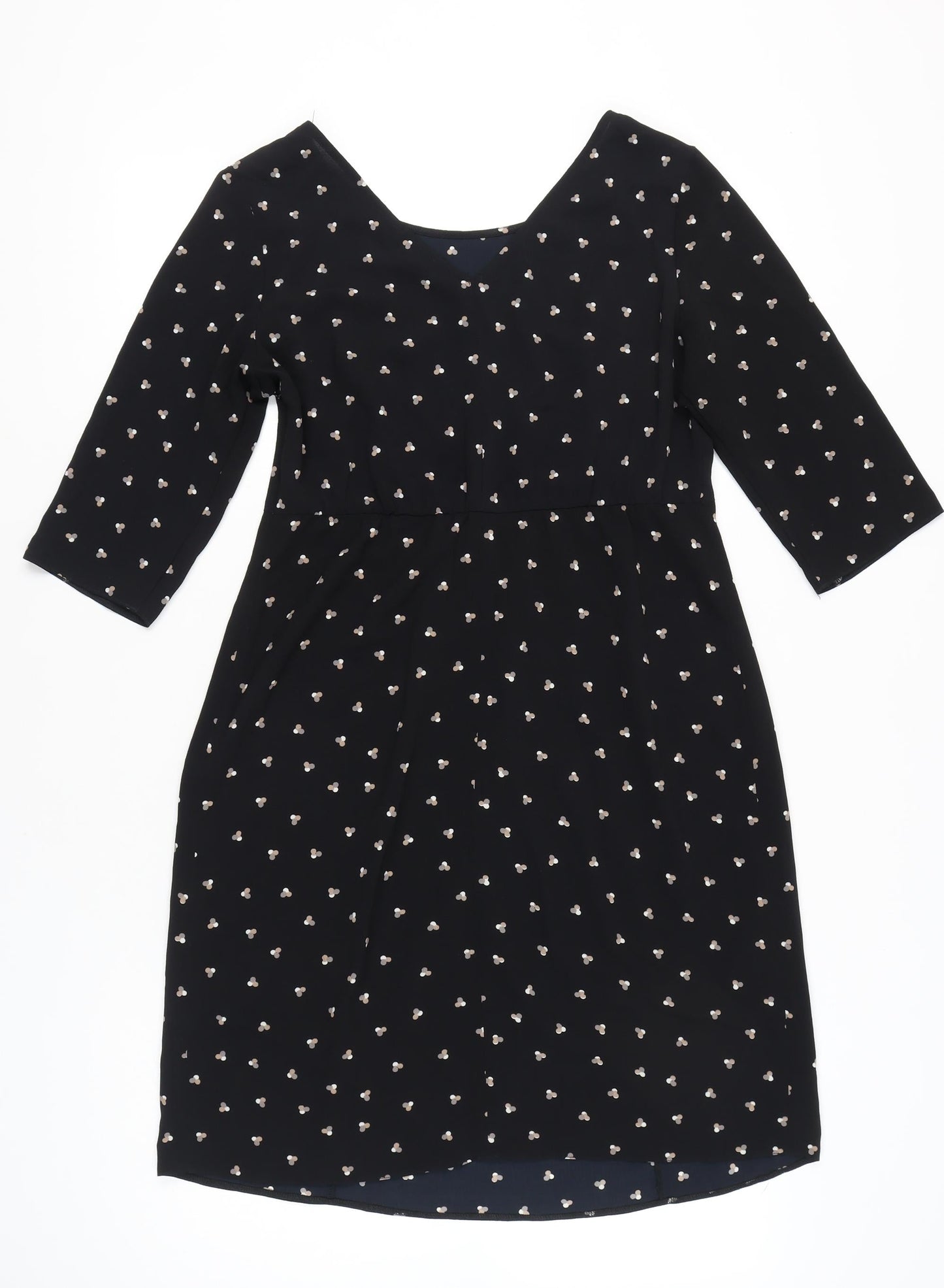 Séraphine Women Black Polka Dot Sheath Dress UK 10