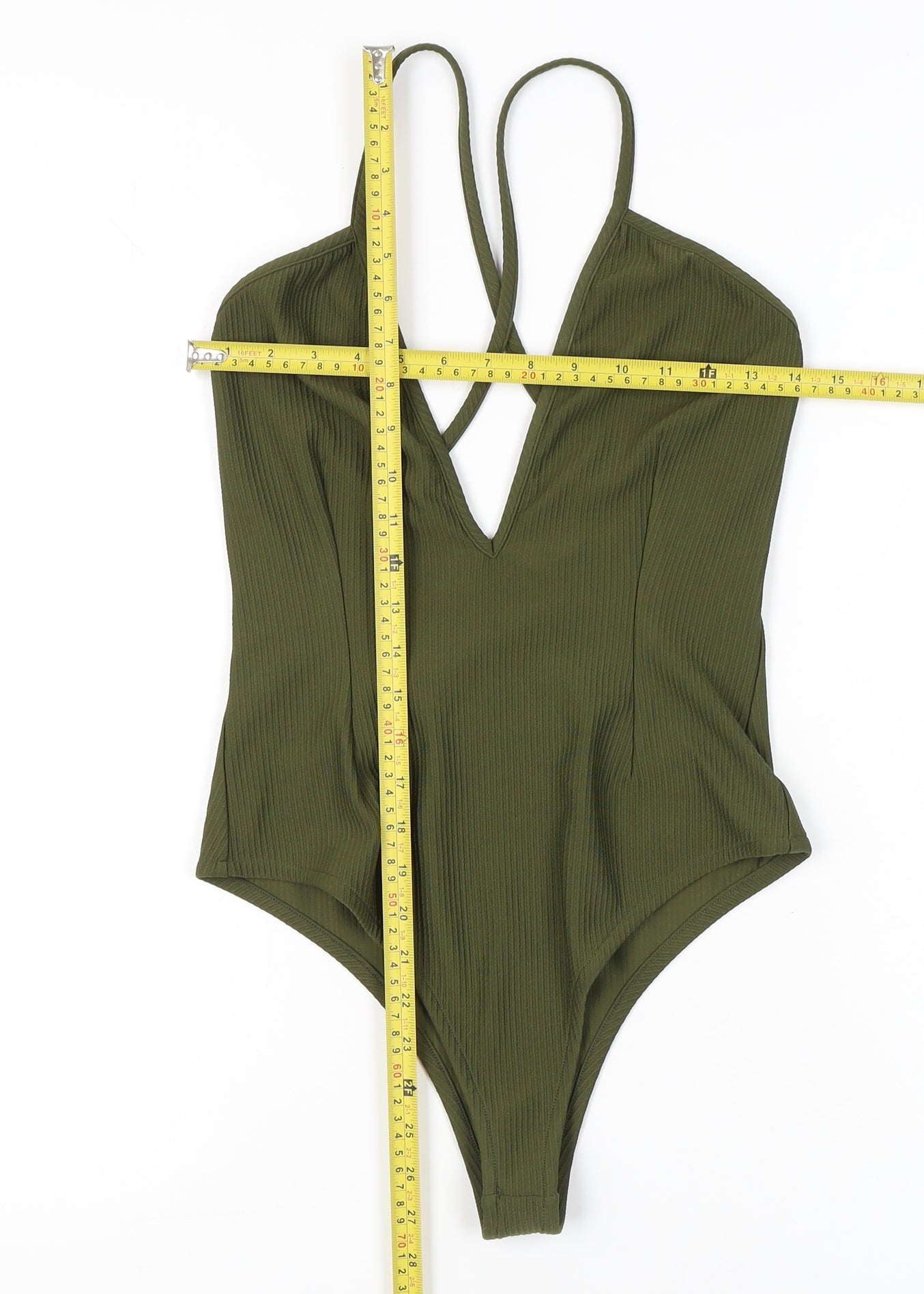 Mistress Rocks Women Green M Bodysuit One-Piece Sleeveless V-Neck