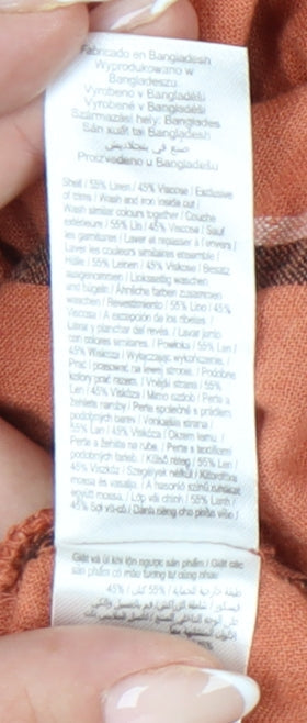 F&F Women’s Orange Striped Linen Blend Playsuit Size 18