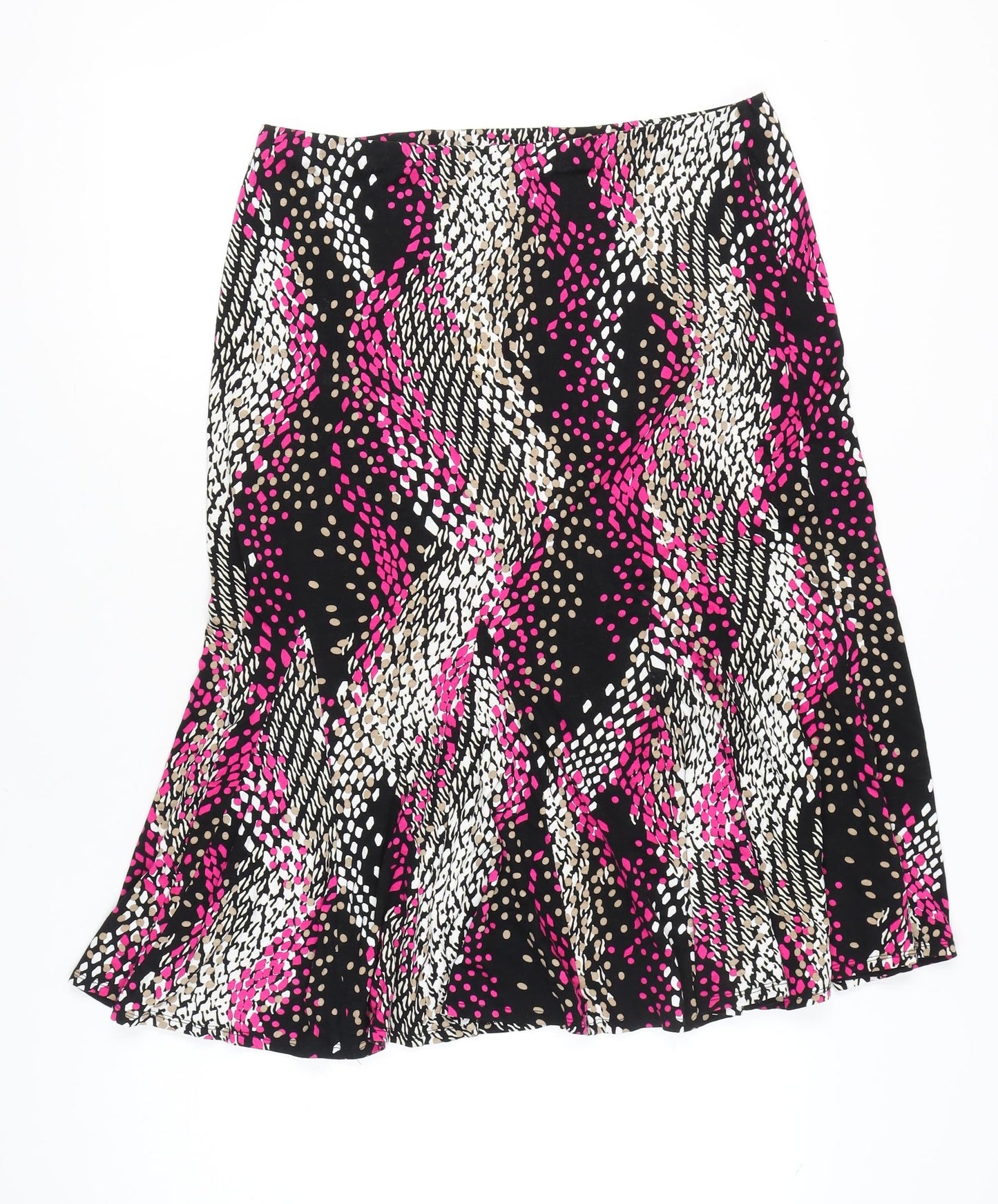 CC Petite Womens Black Pink Geometric Flare Skirt L