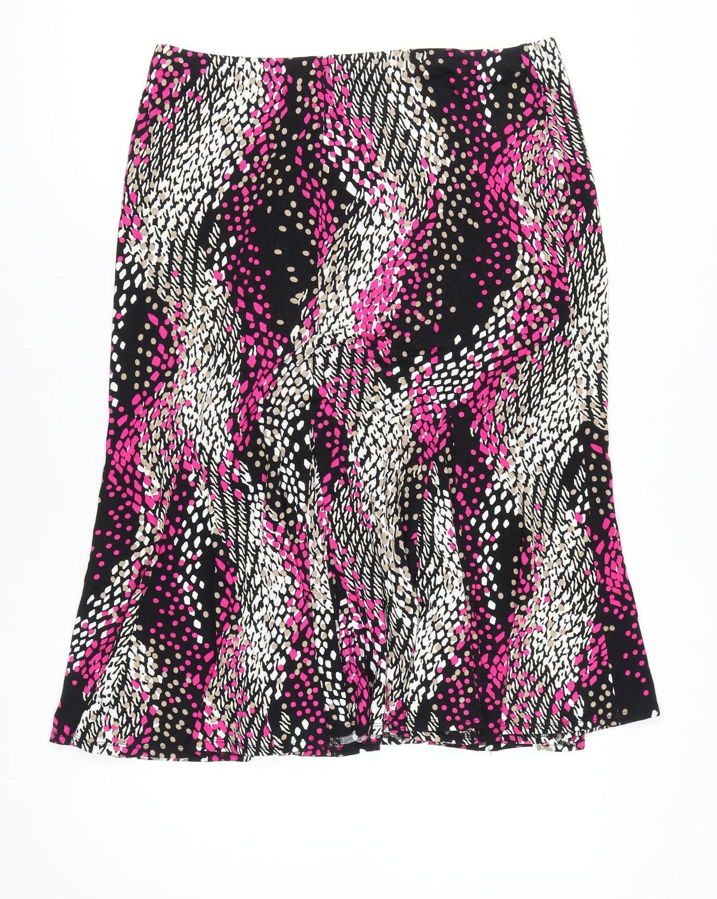 CC Petite Womens Black Pink Geometric Flare Skirt L