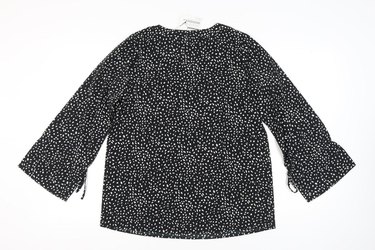 Womens UK Size 12 Kaleidoscope Black Tunic Blouse