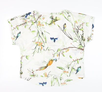Forever 21 Women’s Multicoloured Bird Print V-Neck Blouse Size M