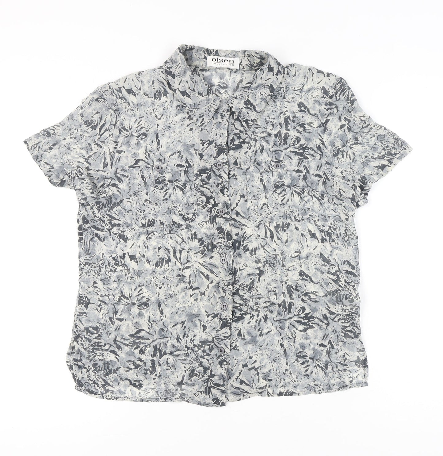 Olsen Women’s Multicoloured Silk Floral Button-Up Shirt Size 12