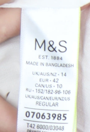 Marks and Spencer Women’s Multicoloured Striped Linen Blend Shift Dress Size 14