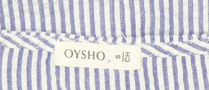 Oysho Women’s Blue Striped Shirt Dress S Short Sleeve Casual