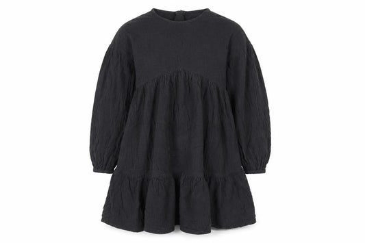 Marks and Spencer Girls Black Cotton Skater Dress 9-10Y Long Sleeve