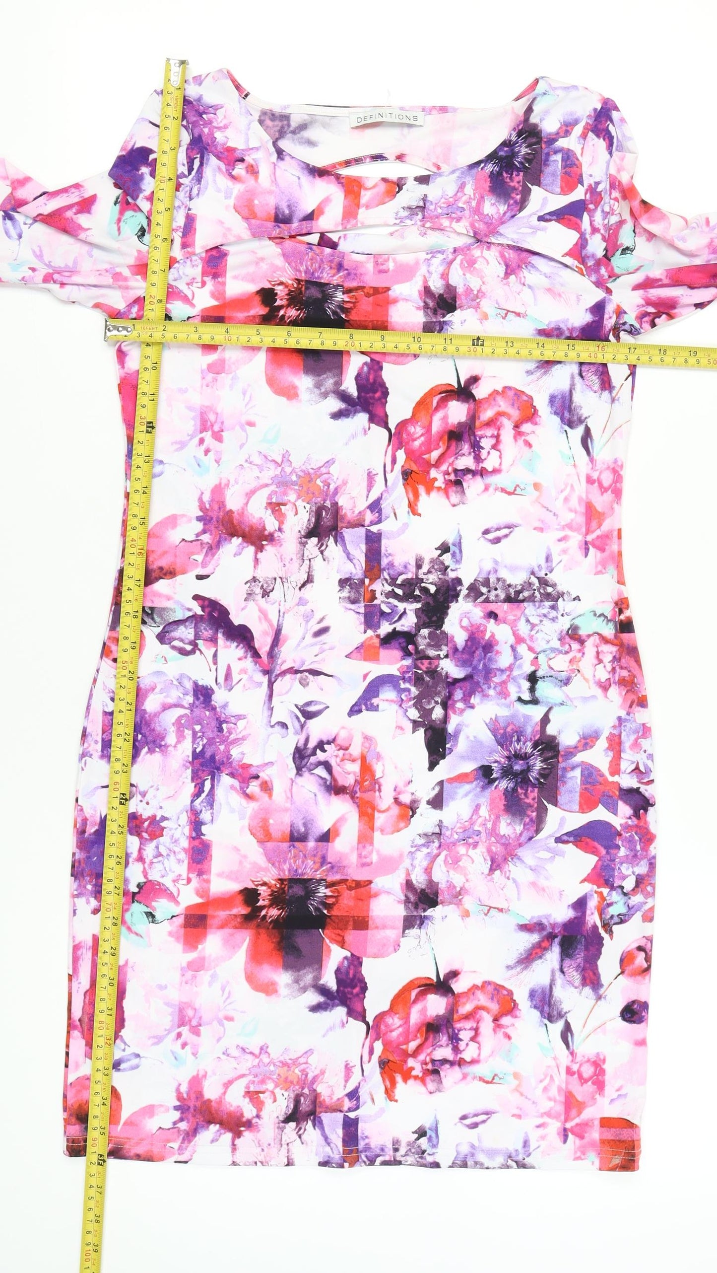 Definitions Women’s Multicoloured Floral Bodycon Dress Size 14