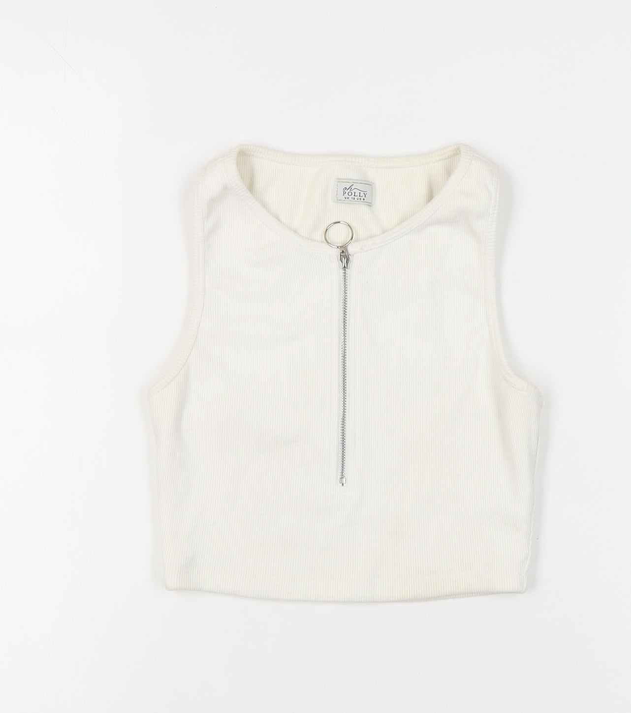 Womens UK Size 12 Oh Polly Ivory Cropped Tank
