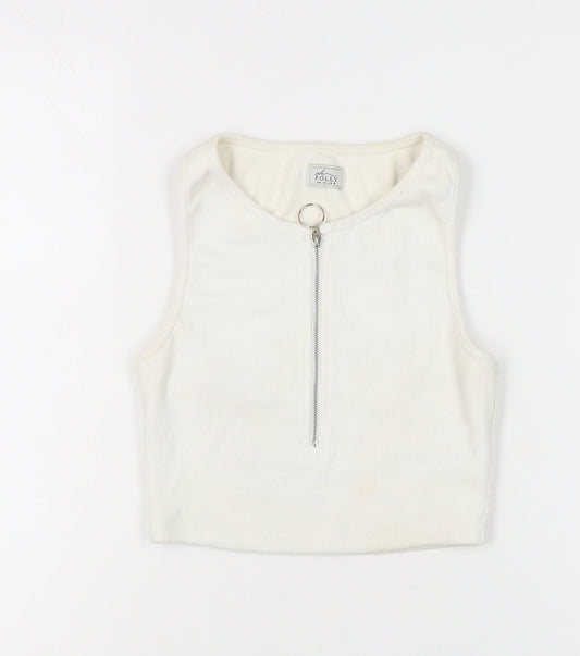 Womens UK Size 12 Oh Polly Ivory Cropped Tank