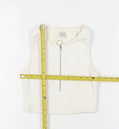 Womens UK Size 12 Oh Polly Ivory Cropped Tank