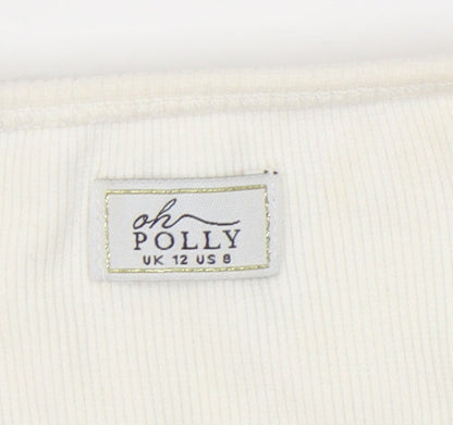 Womens UK Size 12 Oh Polly Ivory Cropped Tank