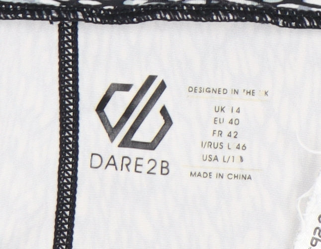 Dare2B Womens Black Capri Leggings Size 14 Slim Fit Gym Wear