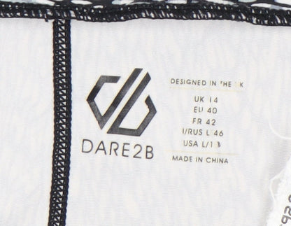 Dare2B Womens Black Capri Leggings Size 14 Slim Fit Gym Wear