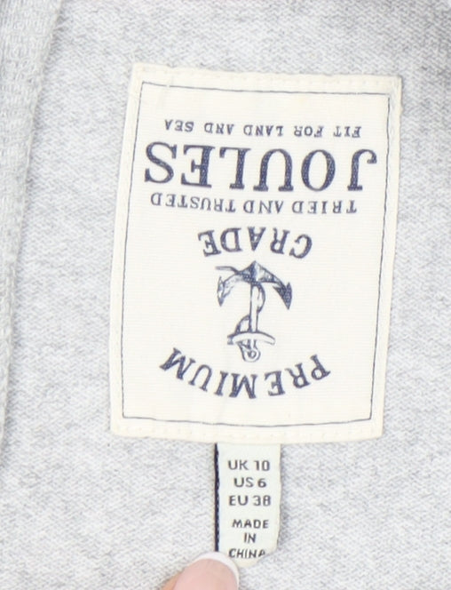 Joules Women Grey White Striped Cotton Shift Dress Size 10