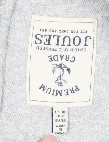 Joules Women Grey White Striped Cotton Shift Dress Size 10