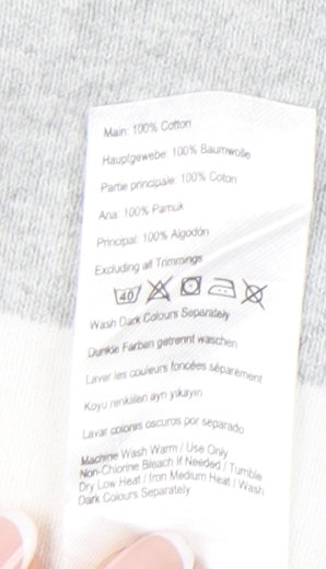 Joules Women Grey White Striped Cotton Shift Dress Size 10