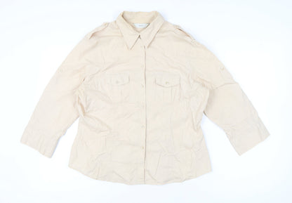Womens UK Size 18 NEXT Beige Basic Button-Up