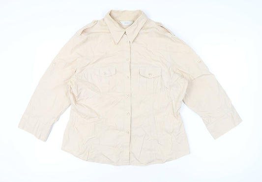 Womens UK Size 18 NEXT Beige Basic Button-Up