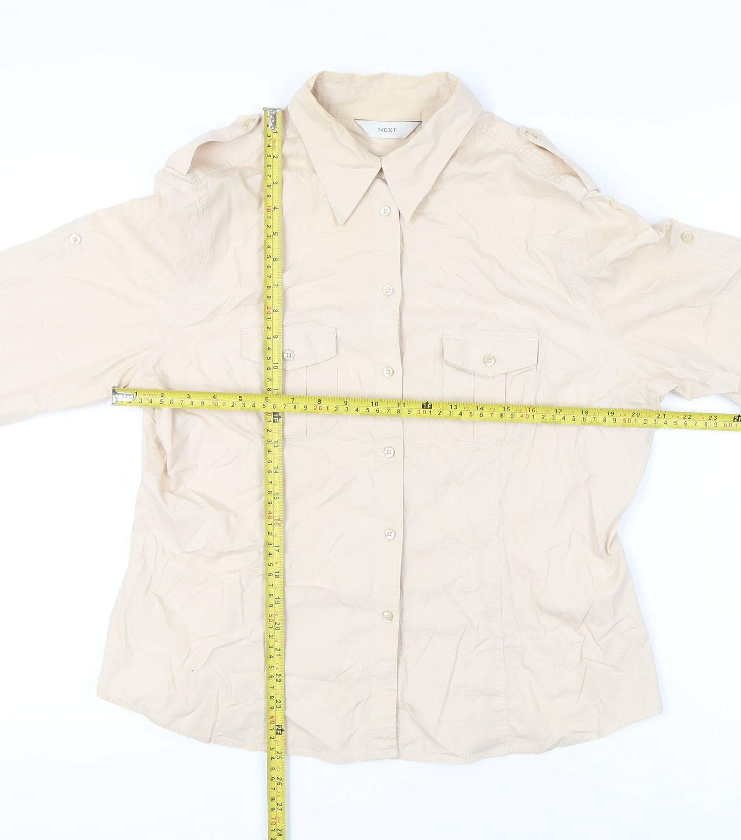Womens UK Size 18 NEXT Beige Basic Button-Up
