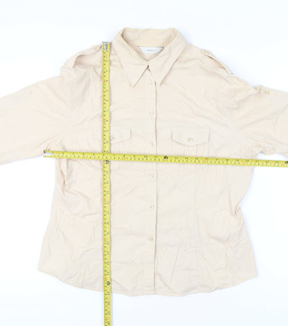 Womens UK Size 18 NEXT Beige Basic Button-Up
