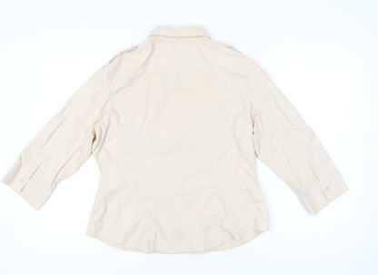 Womens UK Size 18 NEXT Beige Basic Button-Up
