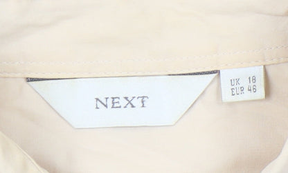 Womens UK Size 18 NEXT Beige Basic Button-Up
