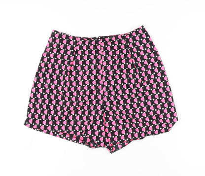 River Island Teens Multicoloured Heart Print Pleated Shorts Size 10